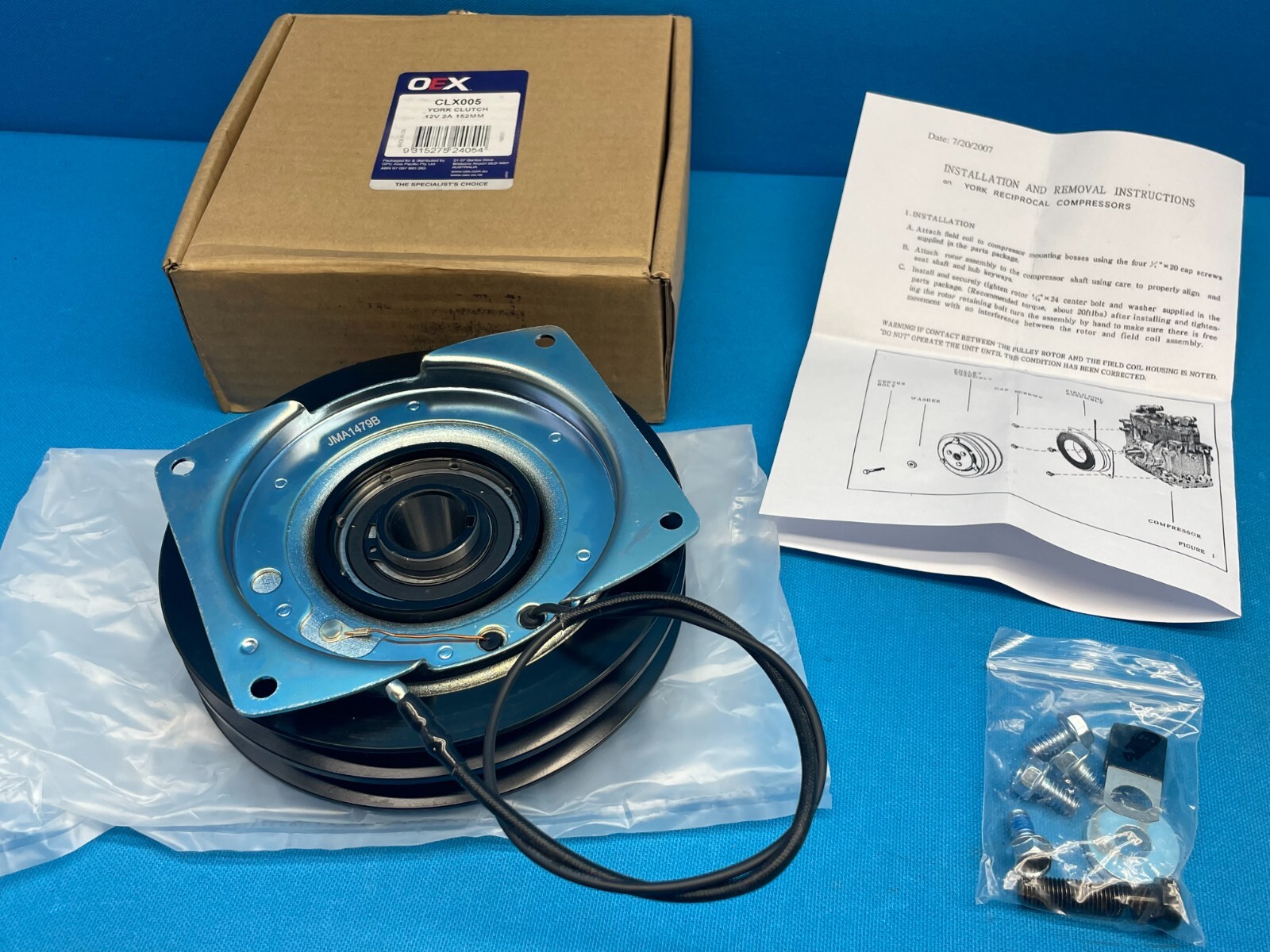 Clutch Assembly Clx005 12volt 2amp 152mm