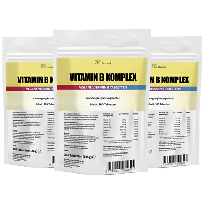 3 Packungen Vitamin B Komplex 1095 Tabletten B1 B2 B3 B5 B6 B12 Biotin Folsäure 