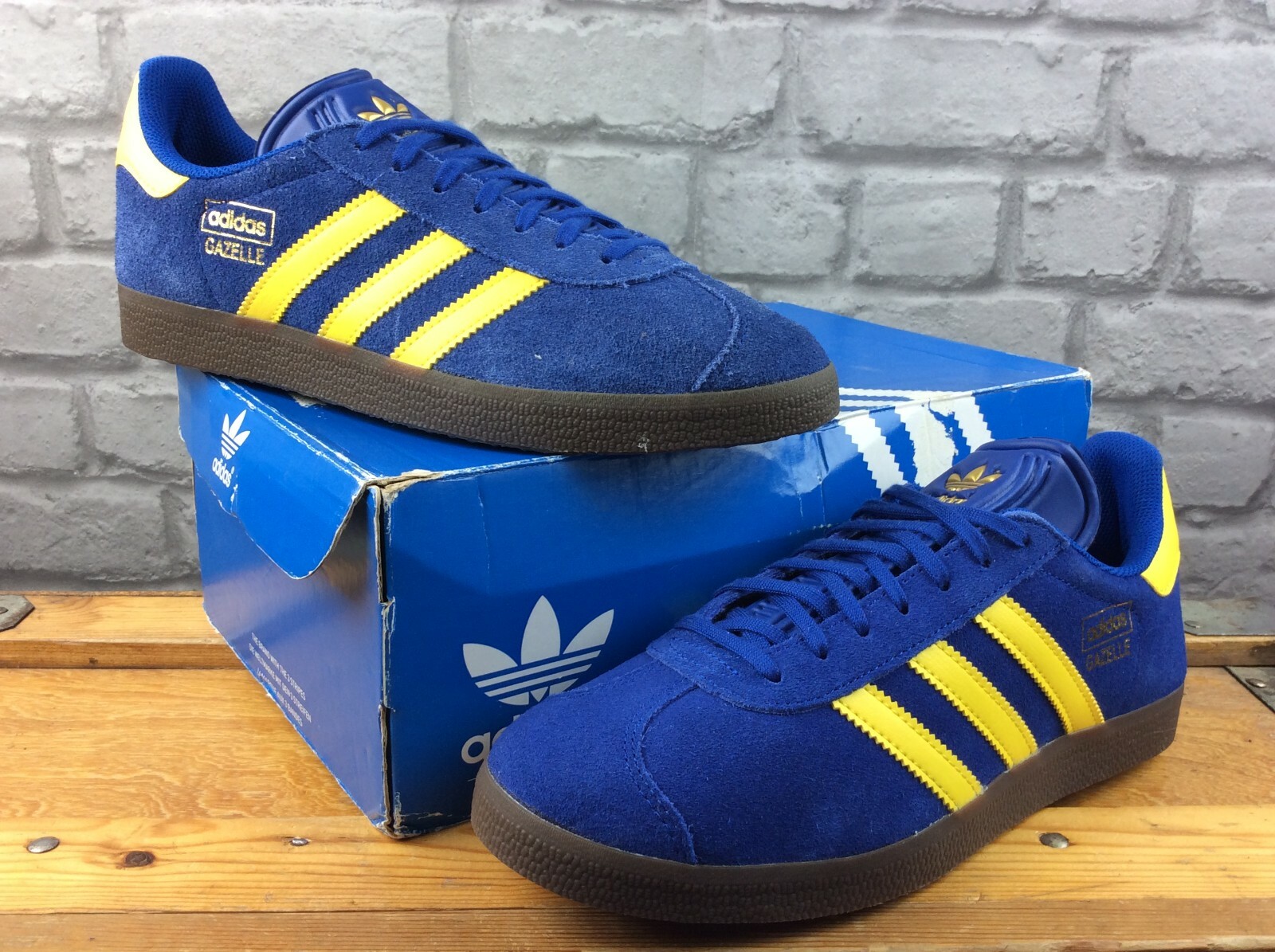 ADIDAS OG Da Uomo UK 8 EU 42 Gazzella giallo blu con suola di gomma Scarpe  Da Ginnastica C - Shopping.com