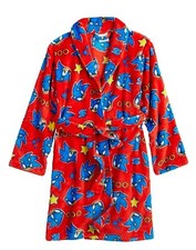 Sonic the Hedgehog Robe Pajamas Cover Up Boys Sz 4 6 8 SEGA Bathrobe Christmas