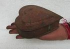 Vintage Old Copper Handcrafted Heart Shape Betel Nut Box Collectible