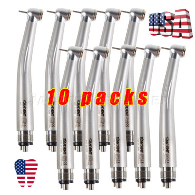 10 SANDENT NSK PANA MAX Style Dental High Speed Handpiece Push 4 Hole / Rotor AK