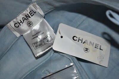 NEW CHANEL Pants BLUE JEANS SWAROVSKI CC Strass Crystals Cotton