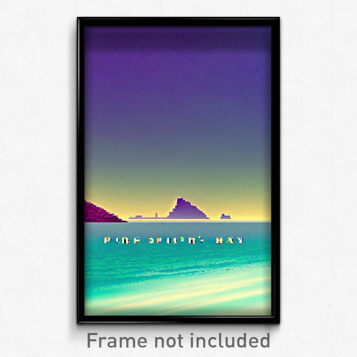 8 Bit Psychedelic Pixel Art Poster - Trippy Pure Bay Video Game Print