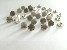   25 Or 50 X 10mm  Silver Metal Round Shank Buttons Shirts Scrapbooking crafts 