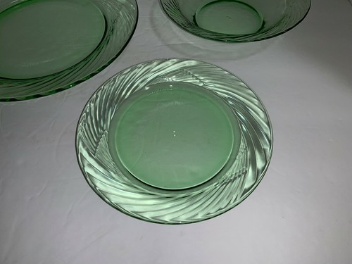 LOT OF 3 Vintage Glass PYREX FESTIVA Swirl Plate, Salad Plate & Cereal Bowl - Imagen 3 de 12