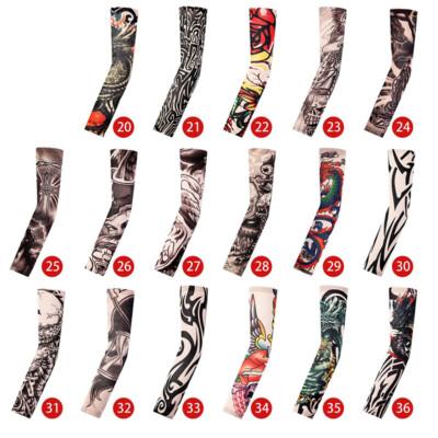 Unisexe Herren Womens Nylon Temporär Falle Full Bras Tattoo Sleves Strümpfe   