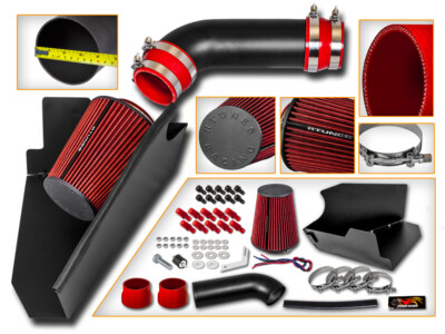 COLD SHIELD AIR INTAKE+ RED FILTER FOR 96-99 C/K 2500 3500 Silverado Cheyenne V8