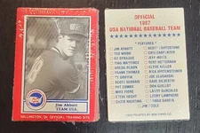 1987 USA NATIONAL BASEBALL TEAM 25 CARD SET WITH FRANK THOMAS JIM ABBOTT