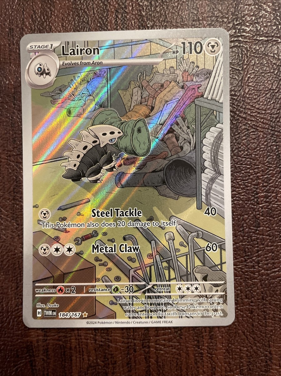 lairon pokemon card price 2024 SV6 Mask Of Change Art Rare Holo #111/101 Colorless Metal Claw (90) Weakness Fire 2 Resistance Grass Pokemon Unbroken Bonds Lairon #124
