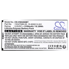 5100mAh Battery for Vivint Smart Hub Control Panel;VS-SH2000-C00;10-600013-001