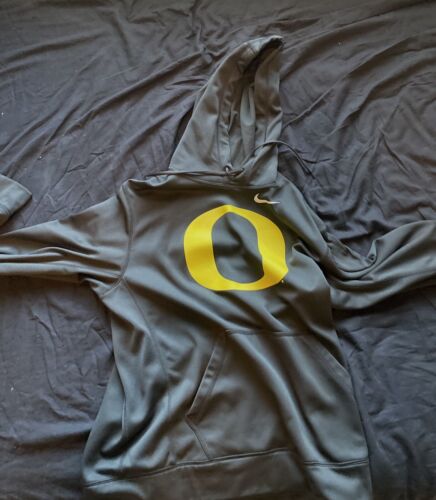 Oregon Ducks Hoodie Mens Medium Dark Green Nike Therma Fit Athletic Sweatshirt - Picture 1 of 3