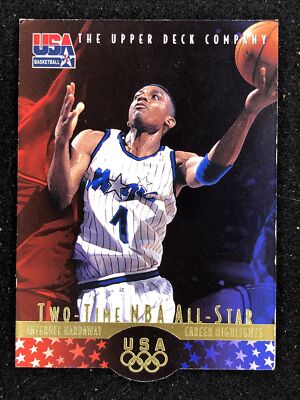 1996 UPPER DECK #  AH3 2 TIME NBA ALL STAR  ANFERNEE HARDAWAY  BASKETBALL CARD