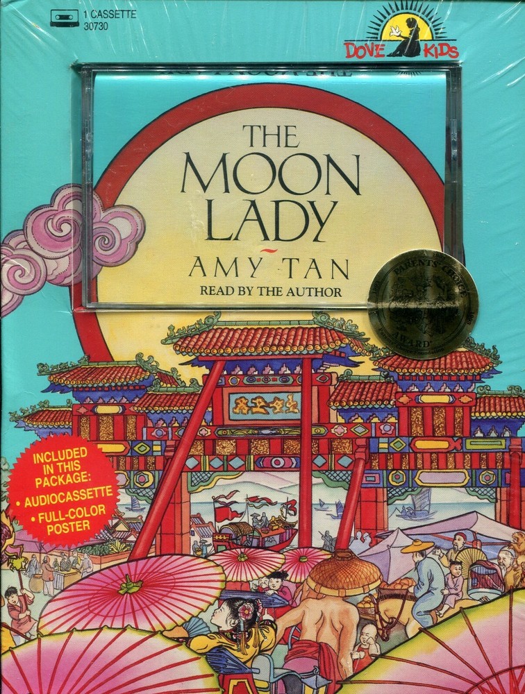THE MOON LADY - AMY TAN - READ BY THE AUTHOR - CASSETTE TAPE AND POSTER -