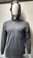 BLACK, Grey, BLUE Long Sleeve Safety Shirt With Hoodie, Polyester Birdeye Mesh