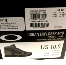 NEW OAKLEY MEN'S 10 URBAN EXPLORER MID SHOES Black w/ Dark Brush Hiking Boots