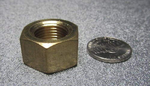 Brass Hex Nut, RH 5/8"-18 x 15/16" W x 35/64" Height - 5 Pcs - Picture 5 of 12