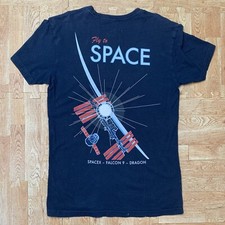 SpaceX Falcon 9 Dragon Mens S Shirt Navy Blue Vintage Ad Graphic Tee Official