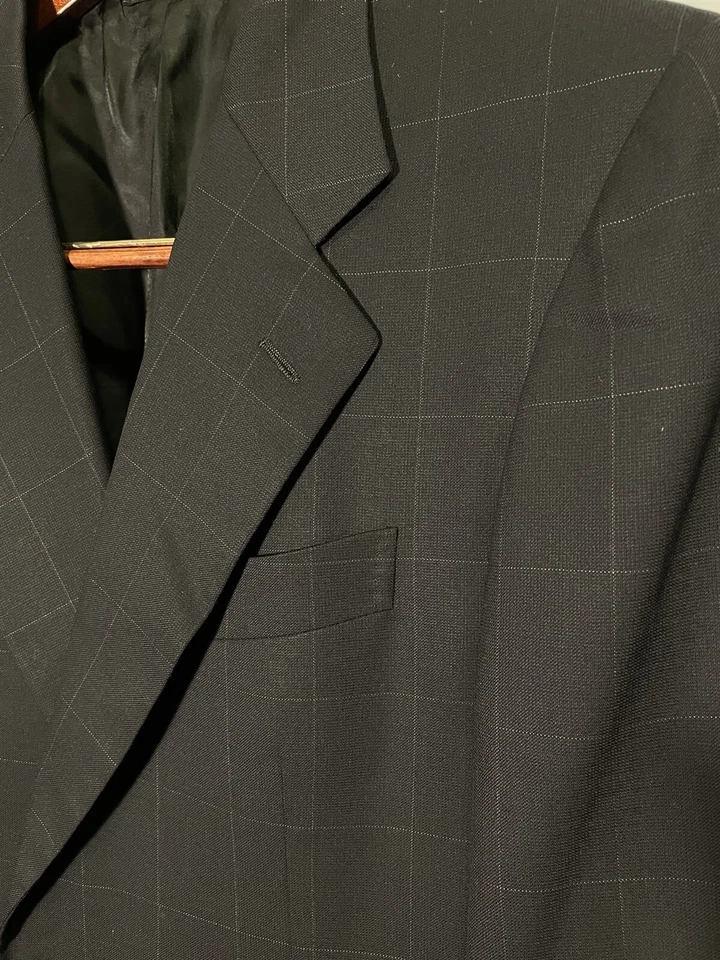 Blazer Pal Zileri 48 | 38R Hecho en Italia Super 150's Lana Negro Ventana 2 Btn Foto 4 de 4