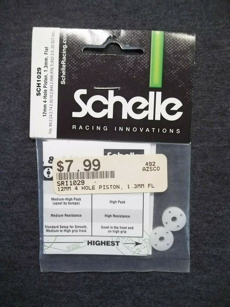 Schelle Racing SCH1029 12mm Shock Pistons 4x1.3mm Flat
