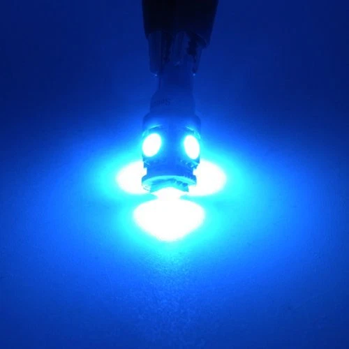 192 194 W5W 168 Xenon Brand New 2 Pcs Blue T10 5-SMD Wedge 5050 LED Light Bulbs - Image 4 of 4
