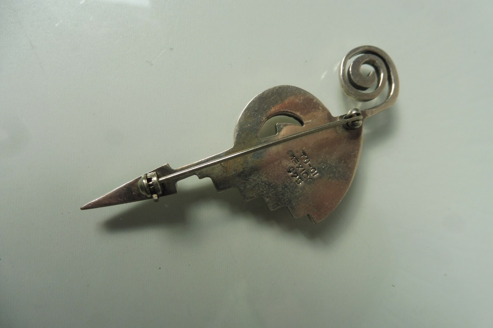 Beautiful, old, solid brooch, 925 silver, Mexico … - image 3