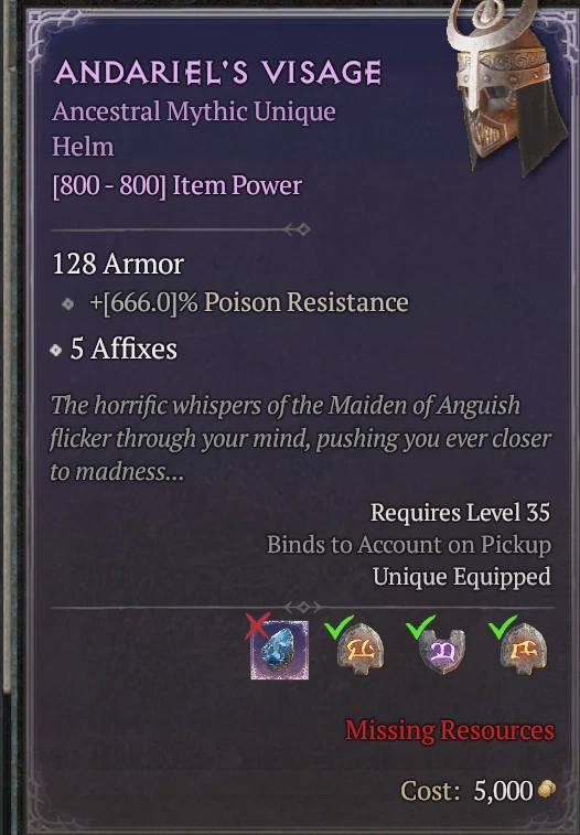 Diablo 4 D4 Season 10 ALL MYTHIC UNIQUES  RUNEPACK 6/6/6