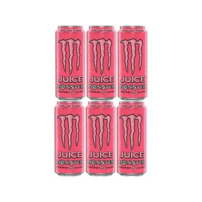 Lot of 6 Juice Monster Energy Drink Pipeline Punch Flavour 473ml