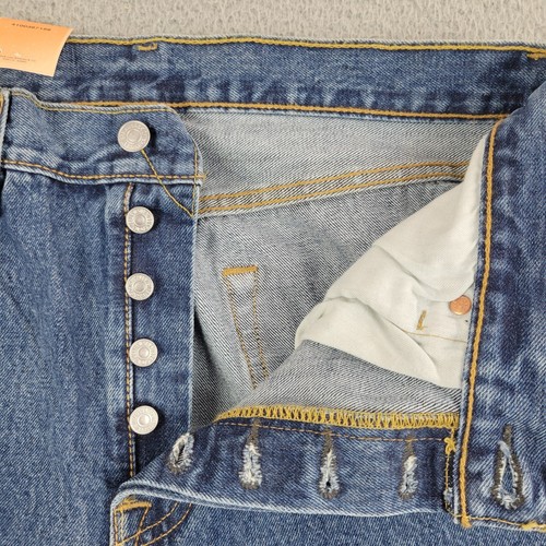 Levi's jeans 501 mens 33x34 blue 100% cotton 2017 button fly 00501-0193 Mexico - Picture 8 of 16
