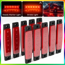 10x 3.8inch Red Led Marker Lights Strobe Clearance Light For Truck Trailer Rv