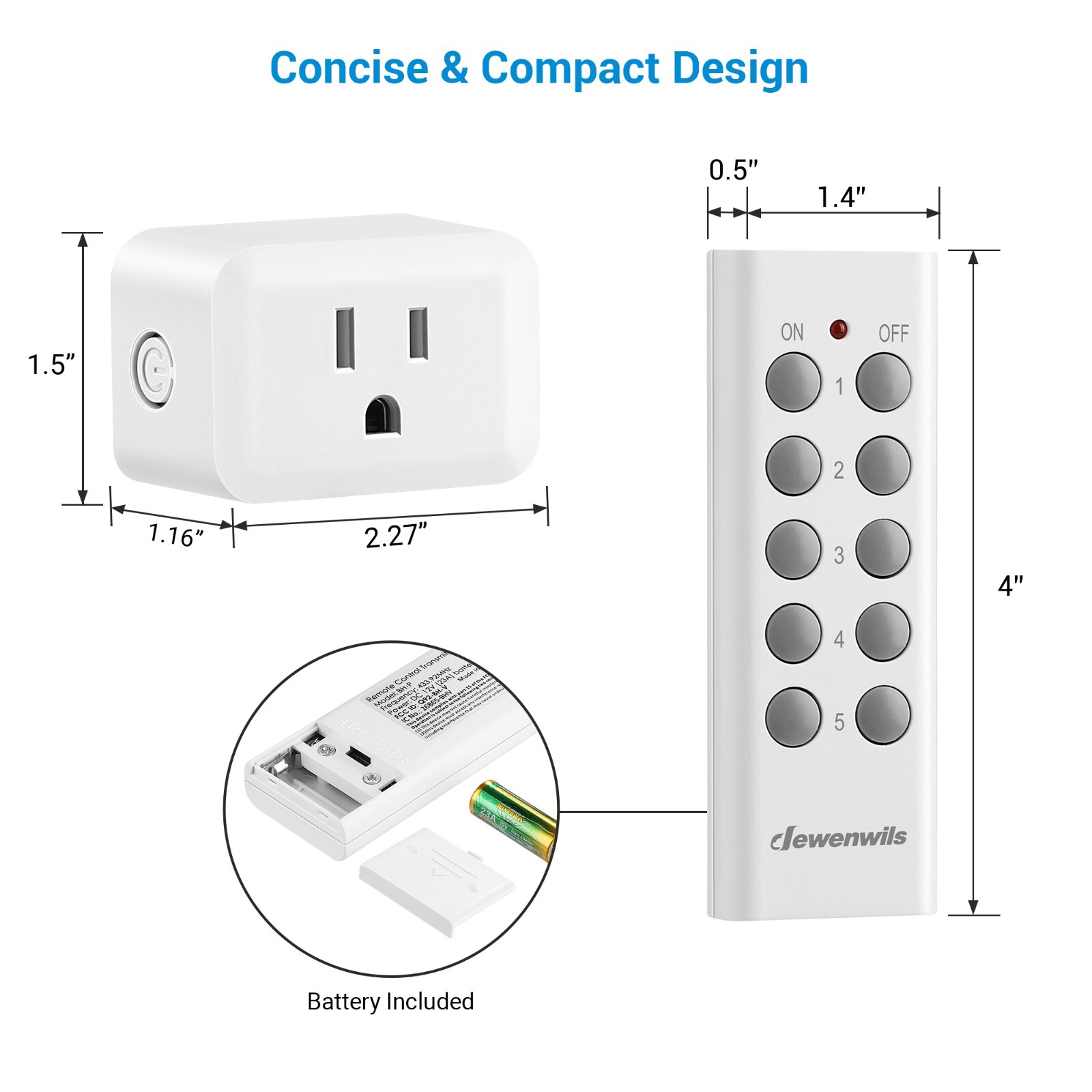 DEWENWILS Wireless Remote Control Outlet, Programmable and Expandable Electrical