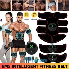 EMS Abdominal Muscle Toning Trainer ABS Toning Belt Simulation Fat Burner w/ LCD