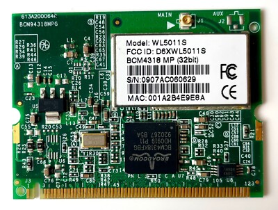 Tarjeta wifi mini pci Broadcom WL5011S BCM4318 32bit