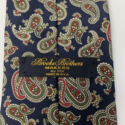 Brooks Brothers Makers Men’s 100% Silk Paisley Necktie Made In USA 57” VGC - Picture 4 of 5