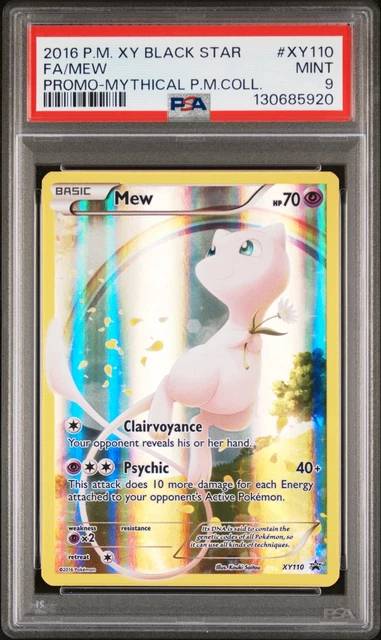 2016 POKEMON XY BLACK STAR PROMO MYTHICAL POKEMON COLLECTION FULL ART/MEW PSA 9