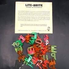 Hasbro Lite Brite Alphabet Accessory Kit 1968 Vintage w Instructions Toy