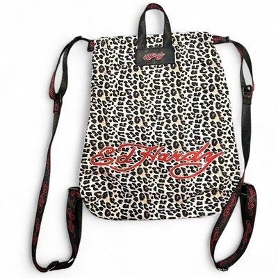 NWT Ed Hardy Eternal Love Leopard Print Drawstring Backpack  display picture 1