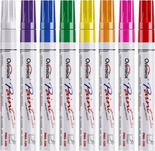 Overseas Paint Markers Pens - 8 Colors 1 Count (Pack of 8), Multicolor 