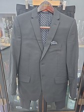 Tallia Boys Black Suit -Blazer Jacket Wool Size 14R Two Button Closure Pants 14