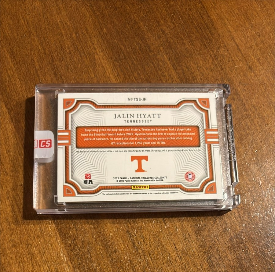 Jalin Hyatt 2023 National Treasures Rocky Top Rookie Auto Volunteers Giants /49 view 2