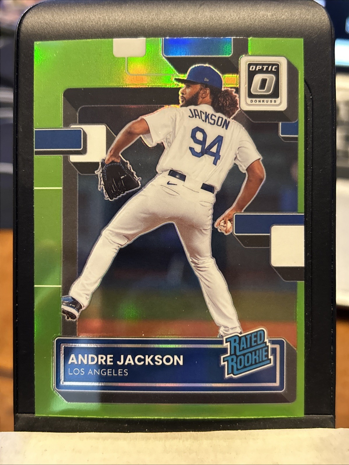 2022 Donruss Optic Lime Green Prizm Andre Jackson #48 Los Angeles Dodgers