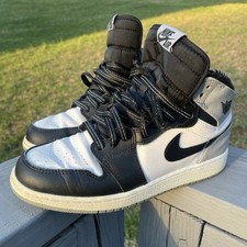 Nike Air Jordan 1 Retro High OG Barons Black White Gray GS Size 6Y