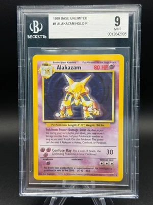 Alakazam Holo #1 1999 Base Set Unlimited Mint Condition BGS 9 *Cracked Slab* - Image 1 of 2