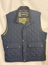 Lands End Navy Blue Down Puffer Snap Down Regular Fit Vest Men's XL 46-48