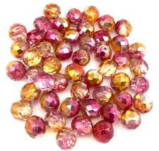 12mm Authentic Traditional Czech Round Faceted multi fire Polished Glass beads