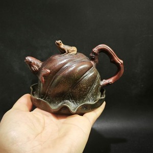 駿河山正作 紫砂 朱泥 彩色 達磨像 置物 N R8827 駿河山正作 紫砂 朱泥