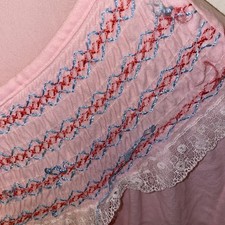 Vintage Fleece Nightgown Granny Dress Gown Soft Fleece Pink Medium