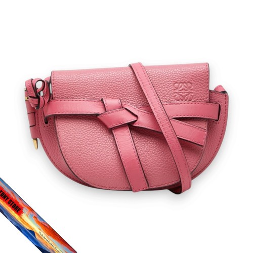 LOEWE Gate Mini Shoulder Bag Pink Leather Women’s 18x13x7cm