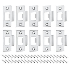 10Pcs T Door Strike Plate 70mm x 40mm Door Latch Deadbolt Strike Plate Silver