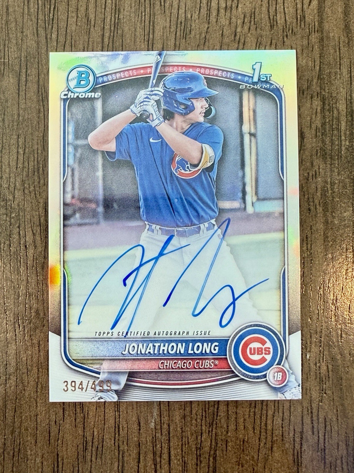💥Jonathon Long💥2025 Bowman Chrome Auto 1st Refractor /499 Cubs🔥🔥